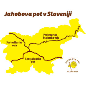 zemljevid Jakobove poti v Sloveniji